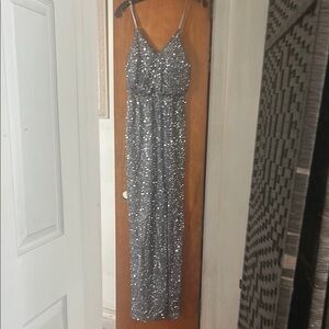 Glamorous Silver Sequin Gown